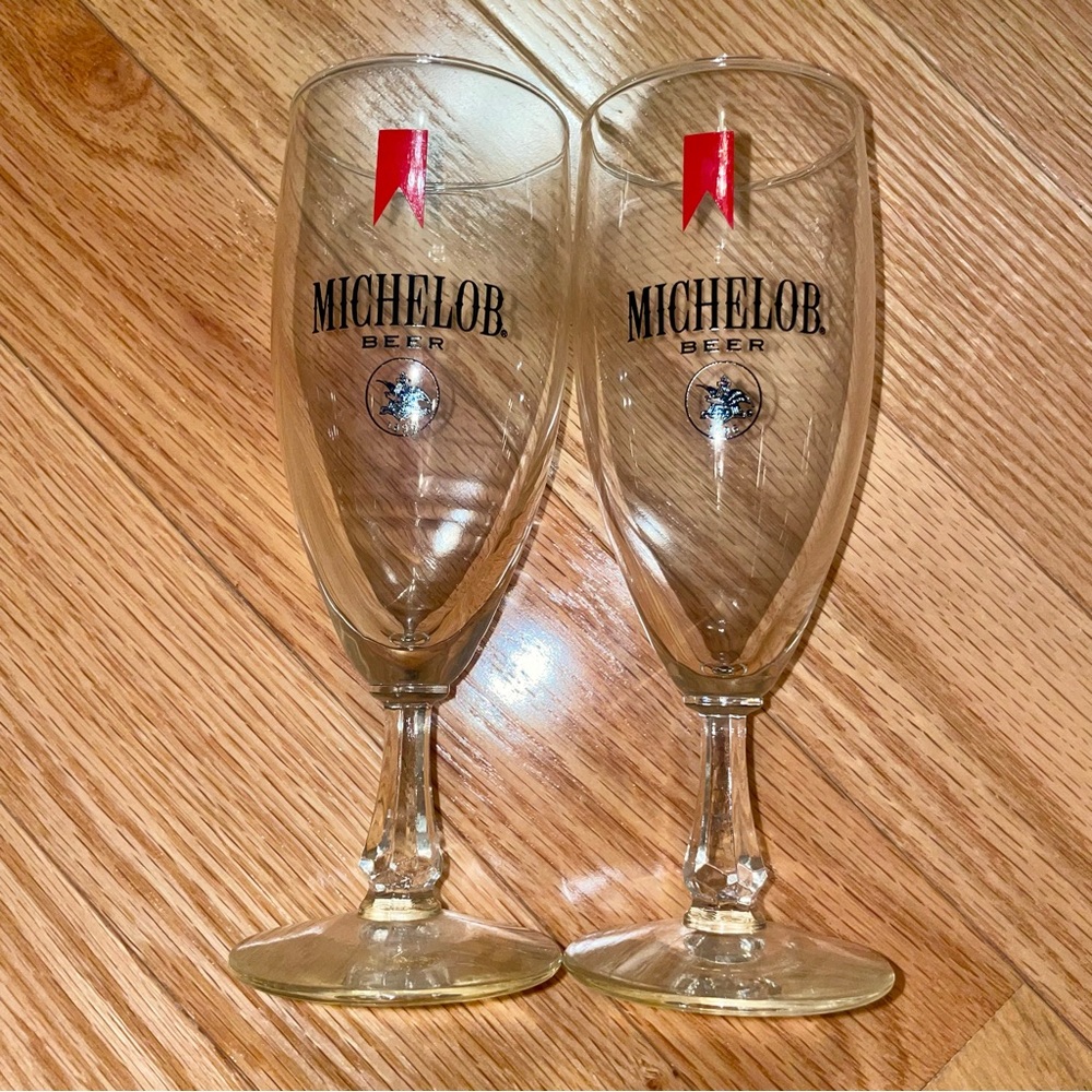 Michelob Pilsner Champagne Beer Glasses Vintage